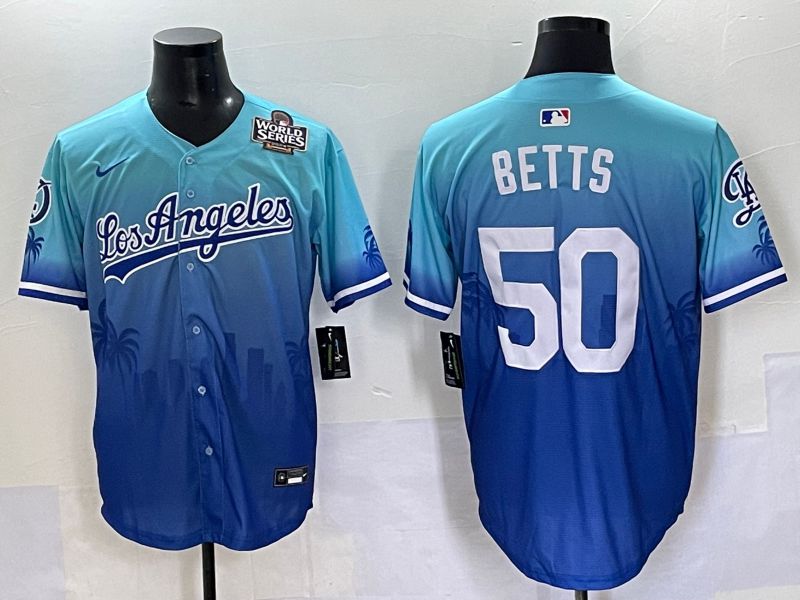 Men 2025 Los Angeles Dodgers #50 Betts Blue Nike MLB Jersey Daoqite style 5->los angeles dodgers->MLB Jersey